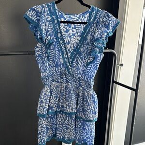 Blue and White 100% Cotton Swim Coverup